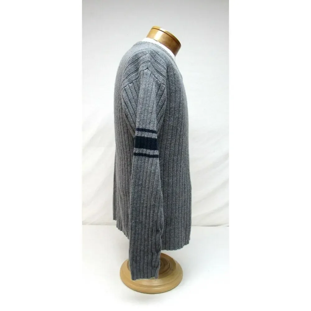 Aeropostale men's size L large grey gray cable knit sweater